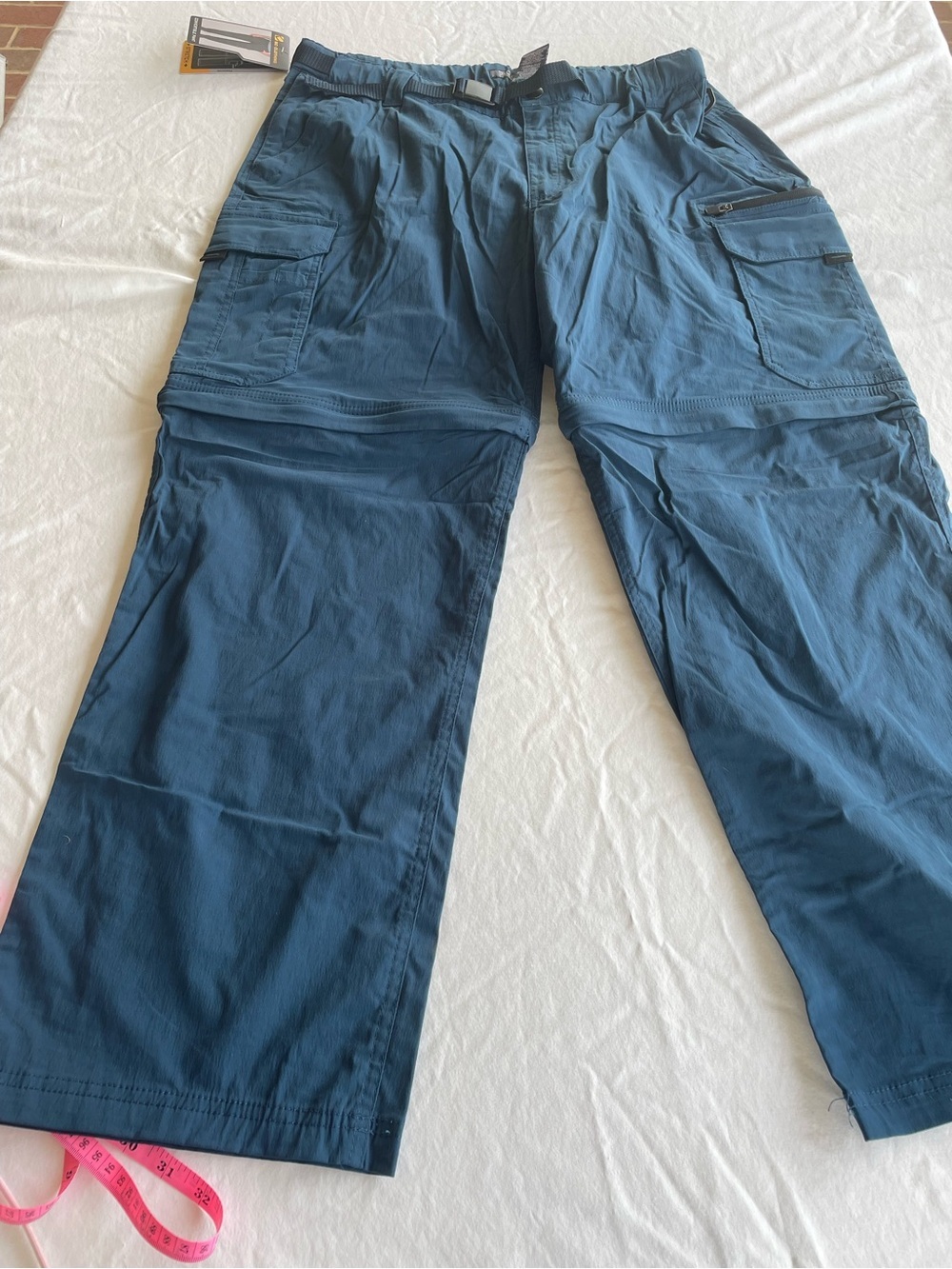 🥾 Men’s BC Clothing Convertible Cargo Hiking Pants XXL x 30 NWT Blue Zip-Off